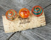 Grün Orange Set 3 einzigartigen handgefertigten Heftzwecke Reißzwecke