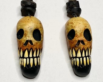 Rustic Tiki, Zombie Head Earrings