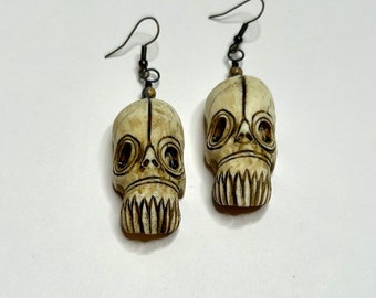 Glow In the Dark Alien Head , Voodoo Zombie Head Earrings