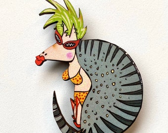 Annie Armadillo Tacky Tourist Original Zombie Head Magnet