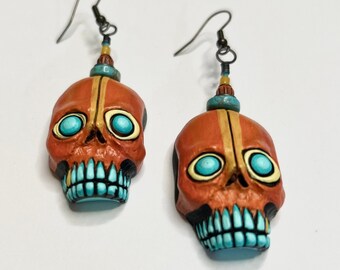 Day Of The Dead Zombie Head Earrings