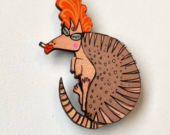 Nudist Nancy Armadillo Tacky Tourist Original Zombie Head Magnet