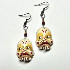 1920’s Vintage Clown Zombie Head Earrings