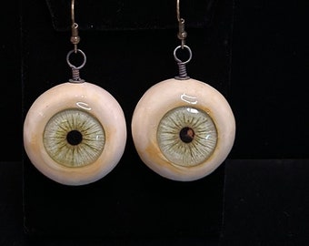 Sea Foam Green ZombieHead Eyeball Earrings