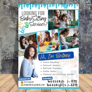 Printable Babysitting Flyer: Childcare Service Template (Canva)