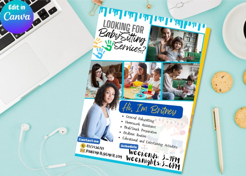 Printable Babysitting Flyer, Childcare Flyer, Babysitter Flyer, Nanny ...