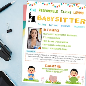 Babysitting Flyer Childcare Flyer Babysitter Flyer Nanny Flyer