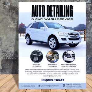 Car Detailing Flyer: Auto Detailing Flyer, Car Wash Flyer, Fundraiser, Reinigung & Werbeflyer - Perfekt für Dein Car Wash Business