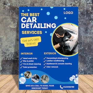 Car Detailing Flyers Template: Auto, Car Wash, Fundraisers (PDF)