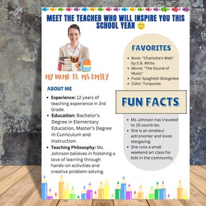 Meet the Teacher Flyer | Editable Teacher Introduction Letter Template | Back to School Ideas | Meet Your Teacher | Teacher Welcome Letter