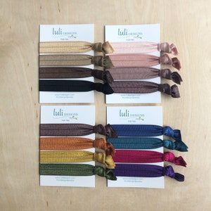 Elastic Hair Tie Set - Solids / Ribbon Hair Ties / Hair Ties / Ponytail Holders
