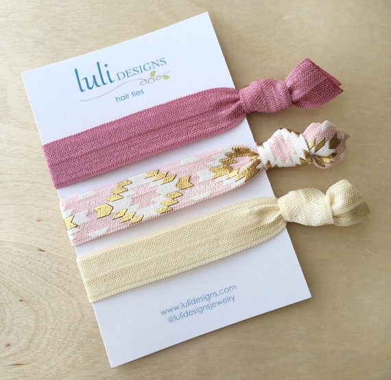 Elastic Hair Ties No Crease Hair Ties Party Favors Pink Etsy