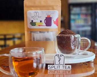 Rippable Tea Bag- Rooibos Herbal Tea- Get TWO Cups of Tea From ONE Tea Bag- Premium Tea