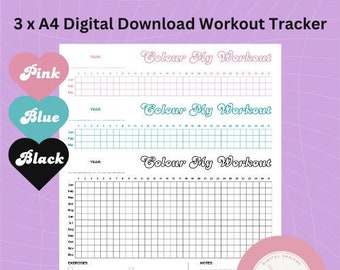 Fit & Fabulous: Printable Workout Tracker in Vibrant Colours