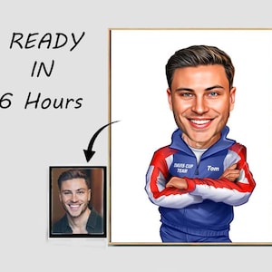 Personalized Coach Cartoon Portrait, Coach Portrait, Coach Gift, Coach Caricature, Custom Caricature, Caricature, Coach