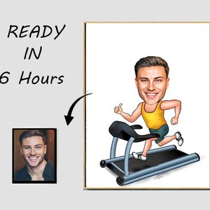 Custom man Fitness Cartoon Portrait, Fitness Caricature, Gift for Gym Lover, Fitness Cartoon, Custom Caricature, Caricature from Photo