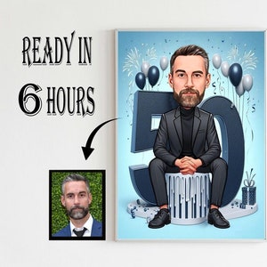 30e verjaardagscadeau karikatuur cartoon van foto gelukkige verjaardag karikatuur cadeau 30e verjaardag tekening gepersonaliseerd verjaardagscadeau