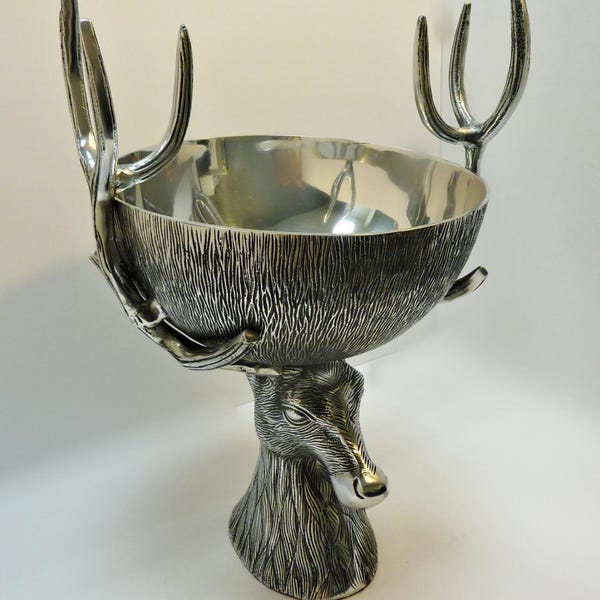 Deer Design Handmade Cast Aluminum Decorative Centerpiece Bowl