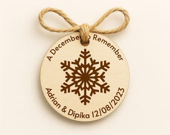 Personalized Wooden Ornament – Christmas, Wedding, or Family Reunion Favor Gift
