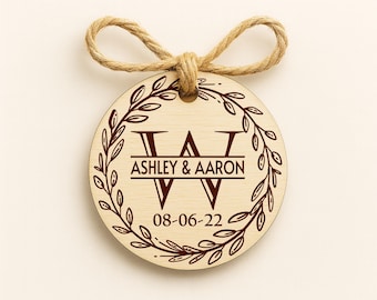 Rustic Fall Wedding Favor – Personalized Birch Ornament or Magnet – Autumn Guest Thank You Gift – Custom Bulk Keepsake for Fall Events