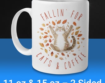 Brown and White Tabby Cat Mug, Cat Stuff for Cat Lovers, Fall Coffee Mug Gift, Cat Lady Coffee Mugs, Cat Mom Coffee Cup, Tabby Cat Gifts