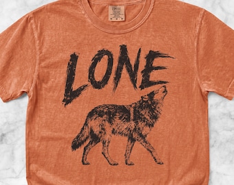 Lone Wolf Shirt Comfort Colors Tee, Wolf Lover Graphic T Shirt, Rustic Western Country Shirt, Outdoorsy Wildlife Lover Gift