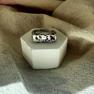 Organic Signet Ring Unisex– Handmade Sterling Silver Textured Ring | Artisan Statement Jewellery