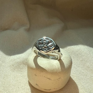 Organic Silver Signet Ring – Unisex Handmade Sterling Ring | Textured Artisan Jewellery UK