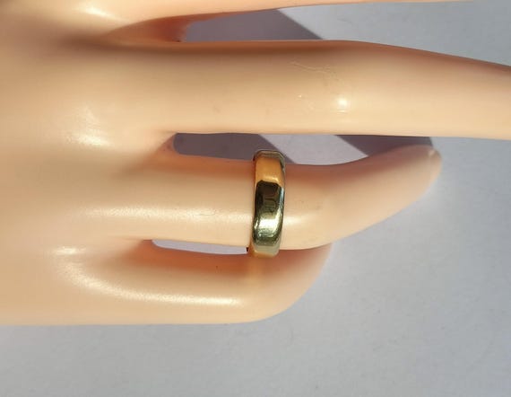 Vinntage Solid Plain Massive Yellow Gold Engageme… - image 3