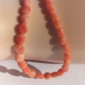 Vintage Handmade Natural Angel Skin Coral Beaded Necklace, 42 cm (Refurbished)