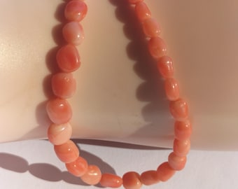 Vintage Handmade Natural Angel Skin Coral Beaded Necklace, 42 cm (Refurbished)