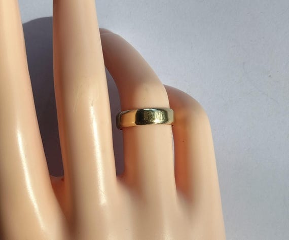 Vinntage Solid Plain Massive Yellow Gold Engageme… - image 4