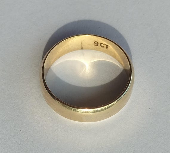 Vinntage Solid Plain Massive Yellow Gold Engageme… - image 5