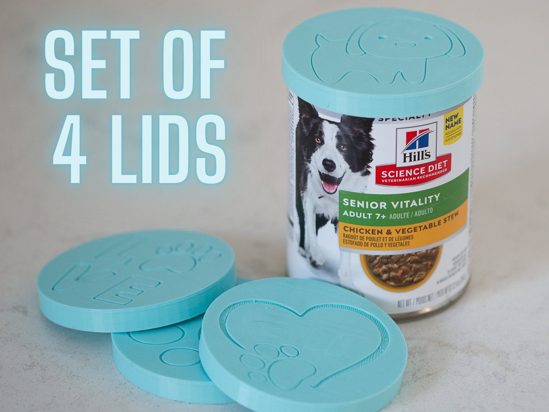Set of 4 Dog Food Can Caps Reusable Lids Etsy