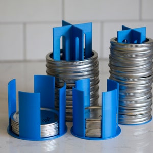 Mason jar lids and rings organizer set