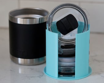 Medium Tumbler Lid Organizer: Holds 4 Travel Mug Lids
