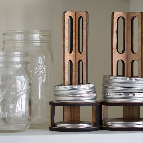 Wooden Mason Jar Lid and Ring Organizer Etsy