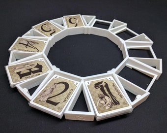 Wheel card holder for 10 decks of cards - Board game accessory organizer