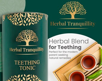 Teething Herbal Tea for Babies - Blend of Chamomile, Lemon Balm, Catnip. Natural Relief for Discomfort, Soothing, Calming.