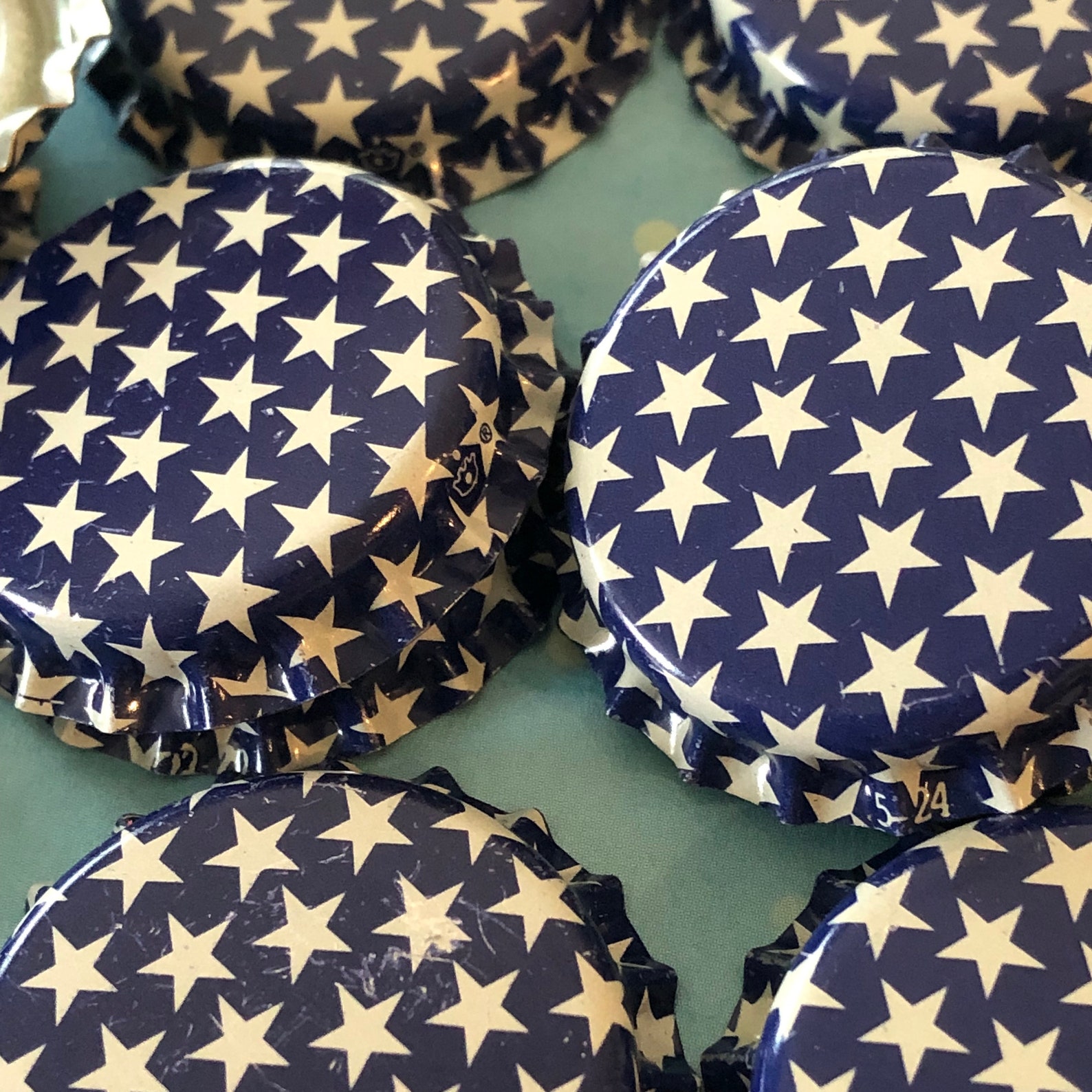 Blue Star Bottle Caps 12 PCS Metal Embellishments Etsy