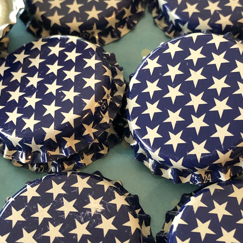 Blue Star Bottle Caps 12 PCS Metal Embellishments Etsy