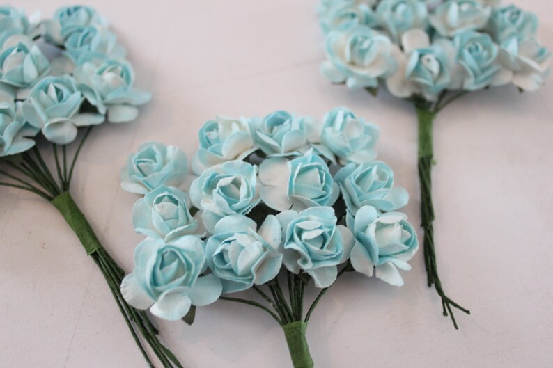 Baby Blue Paper Flowers 36 PCS Small 19 Mm 3/4 Wedding Etsy