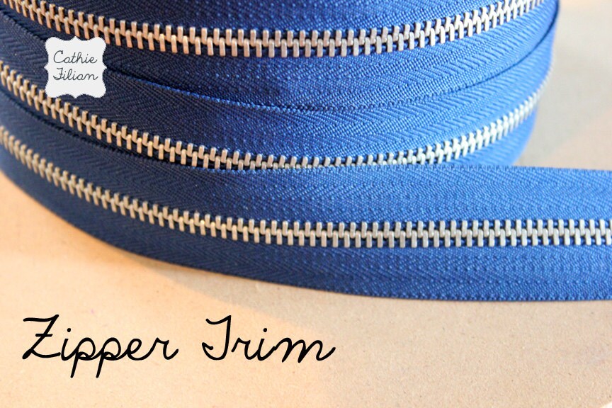 Navy Zipper by the Yard 3 YARDS Zipper Flowers Sewing Etsy