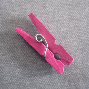72 Mini Clothespins Hot Pink Wood Wooden Scrapbooking, Baby and Party Supply Supplies image 4