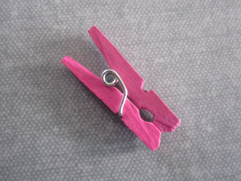 72 Mini Clothespins Hot Pink Wood Wooden Scrapbooking, Baby and Party Supply Supplies image 4