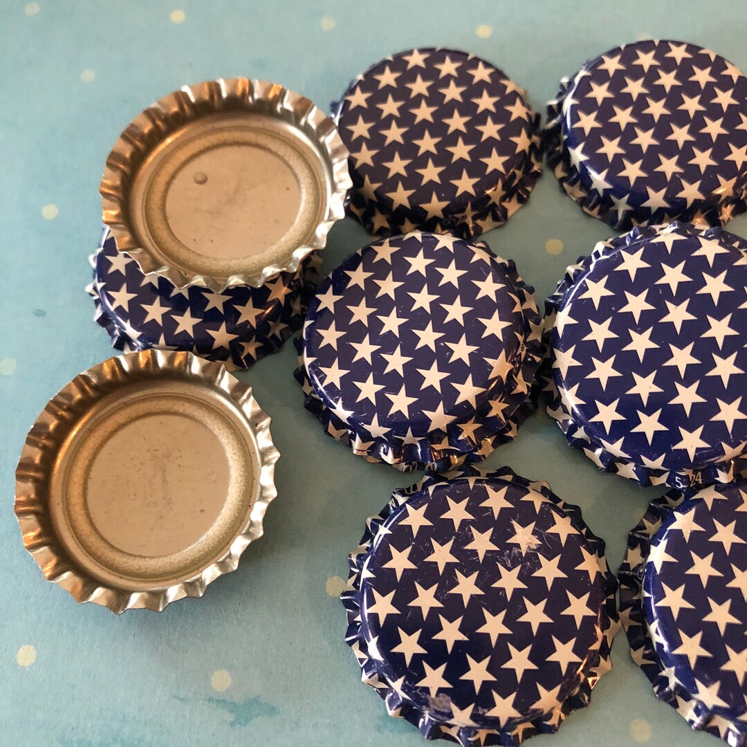 Blue Star Bottle Caps 12 PCS Metal Embellishments Etsy