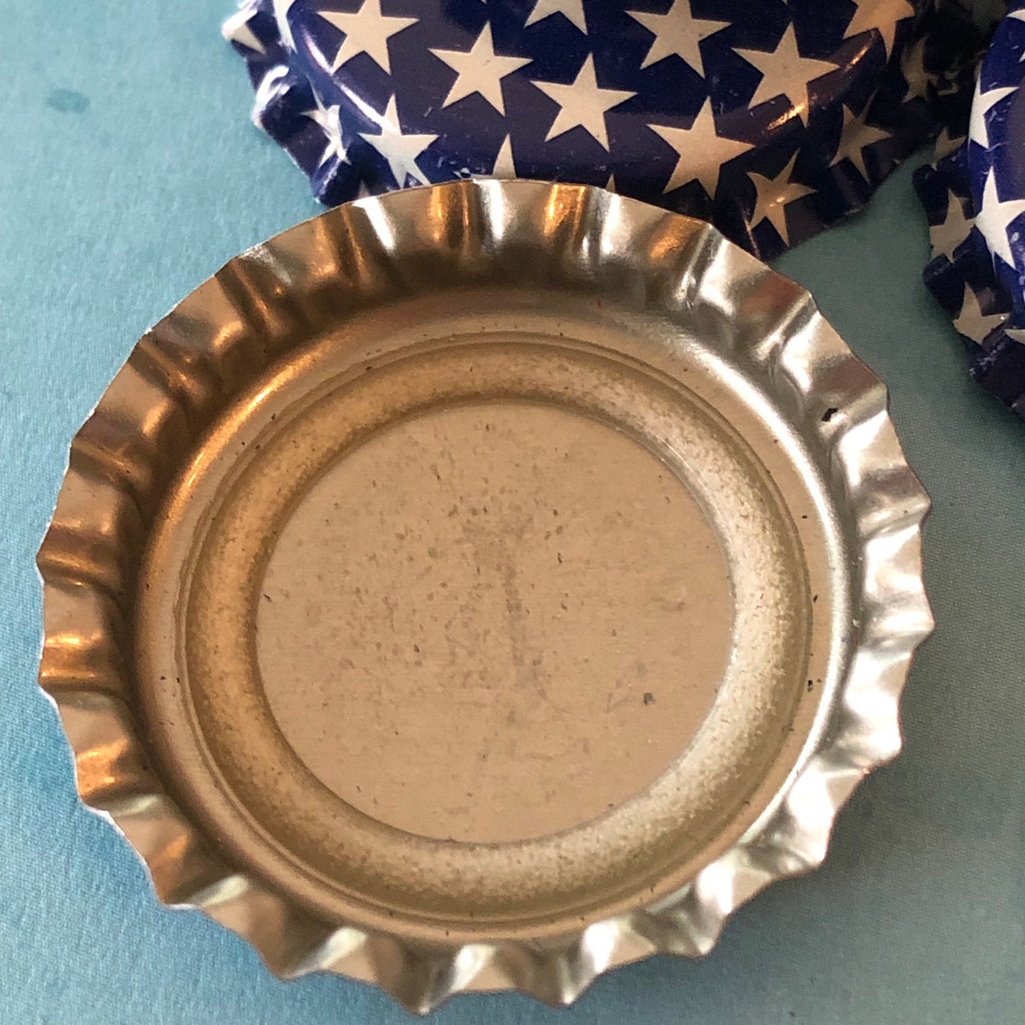 Blue Star Bottle Caps 12 PCS Metal Embellishments Etsy