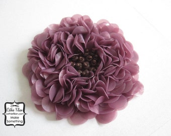 Purple Sequin Applique Flower Beaded Patch Sewing dance costume embellishment