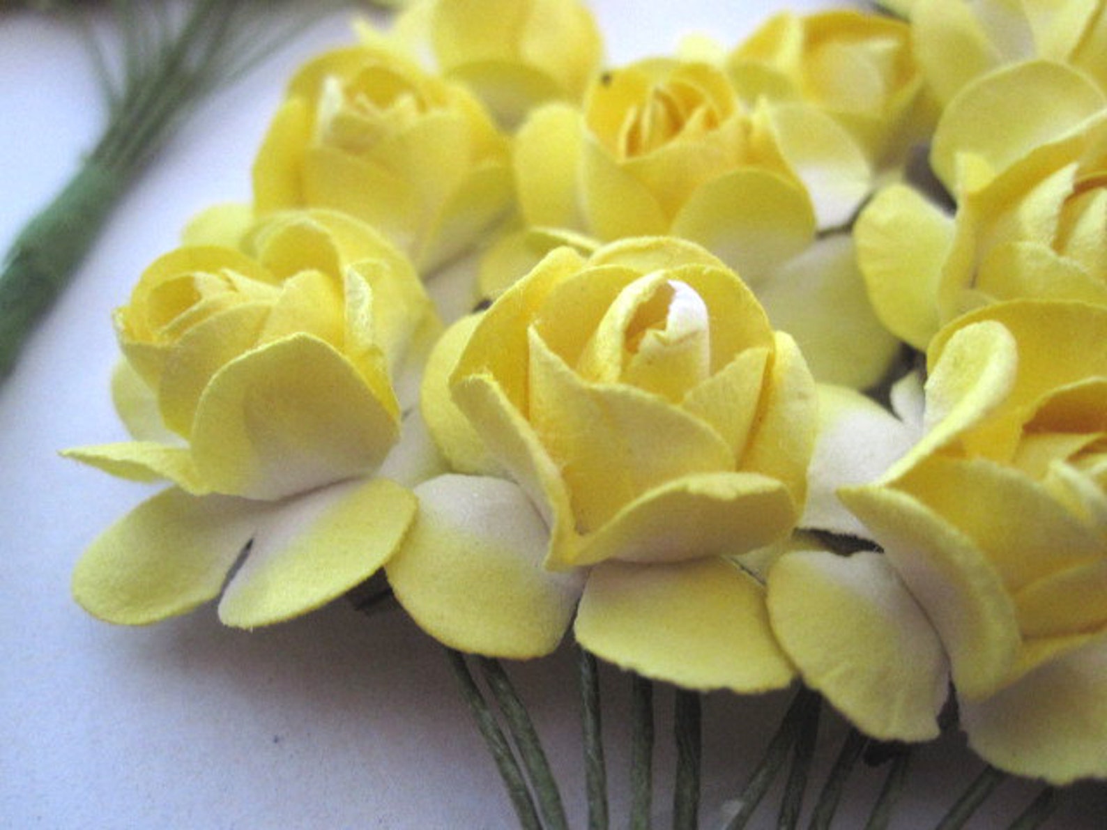 Yellow Paper Flowers 36 PCS Small 19 Mm 3/4 Wedding Etsy