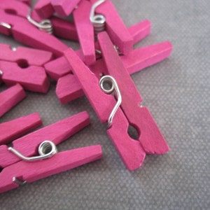 72 Mini Clothespins Hot Pink Wood Wooden Scrapbooking, Baby and Party Supply Supplies image 3